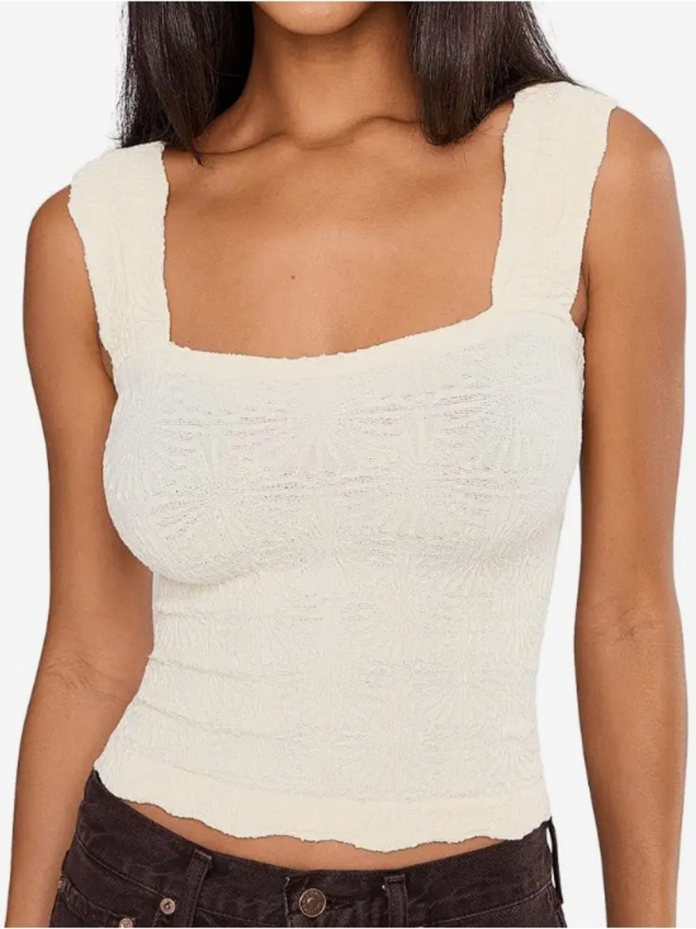 Free People Love Letter Cami Set Of 2 Cream Pink XS/S - Picture 4 of 5
